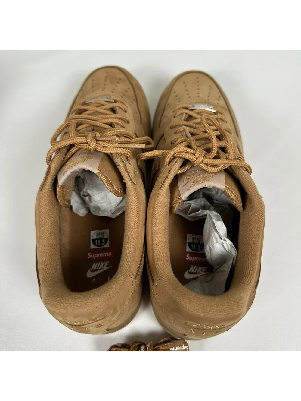 Size 11.5 - Nike Air Force 1 Low SP x Supreme Wheat 2021 - DN1555-200